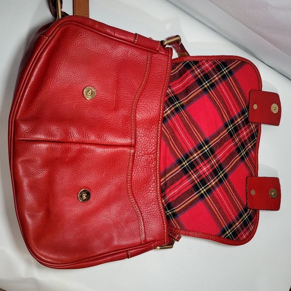 Dooney & Bourke Red Florentine Ivory Sherpa Crossbody Shoulder Saddle Bag - Picture 8 of 16